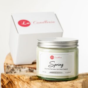 Sojas vaska svece Spring burciņā ar smaržeļļām